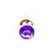 Анальная пробка с фиолетовым камнем Plug-Jewellery Gold BUTT PLUG- Purple