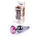 Анальная пробка из нержавеющей стали с камнем Plug-Jewellery Dark Silver BUTT PLUG- Pink