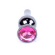 Анальная пробка из нержавеющей стали с камнем Plug-Jewellery Dark Silver BUTT PLUG- Pink