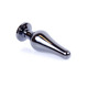 Анальная пробка из полированного алюминия с камнем Plug-Jewellery Dark Silver BUTT PLUG- Dark Blue