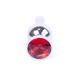 Анальная пробка с красным кристаллом Plug-Jewellery Silver BUTT PLUG- Red