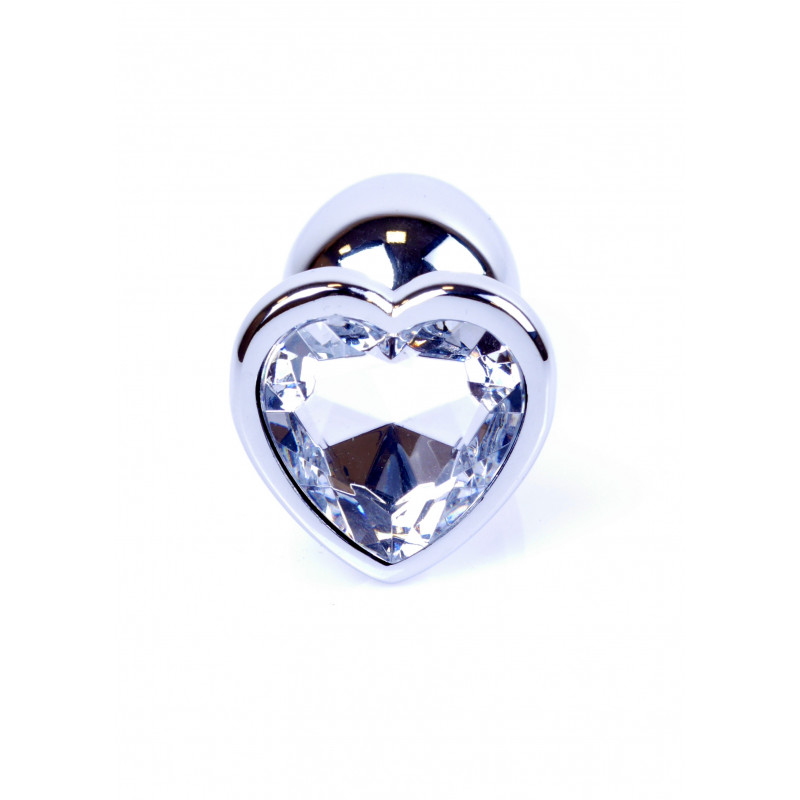 Анльная пробка Plug-Jewellery Silver Heart PLUG- Clear