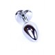 Анальная пробка с синим кристаллом в виде сердца Plug-Jewellery Silver Heart PLUG- Dark Blue