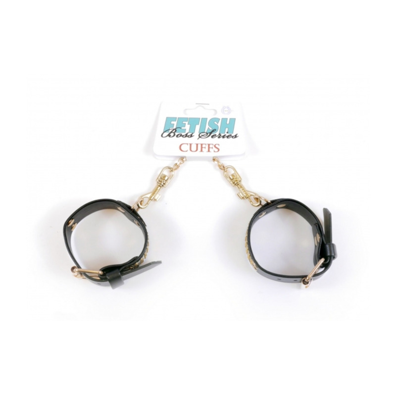 Наручники Fetish Boss Series Handcuffs with cristals 3 cm Gold
