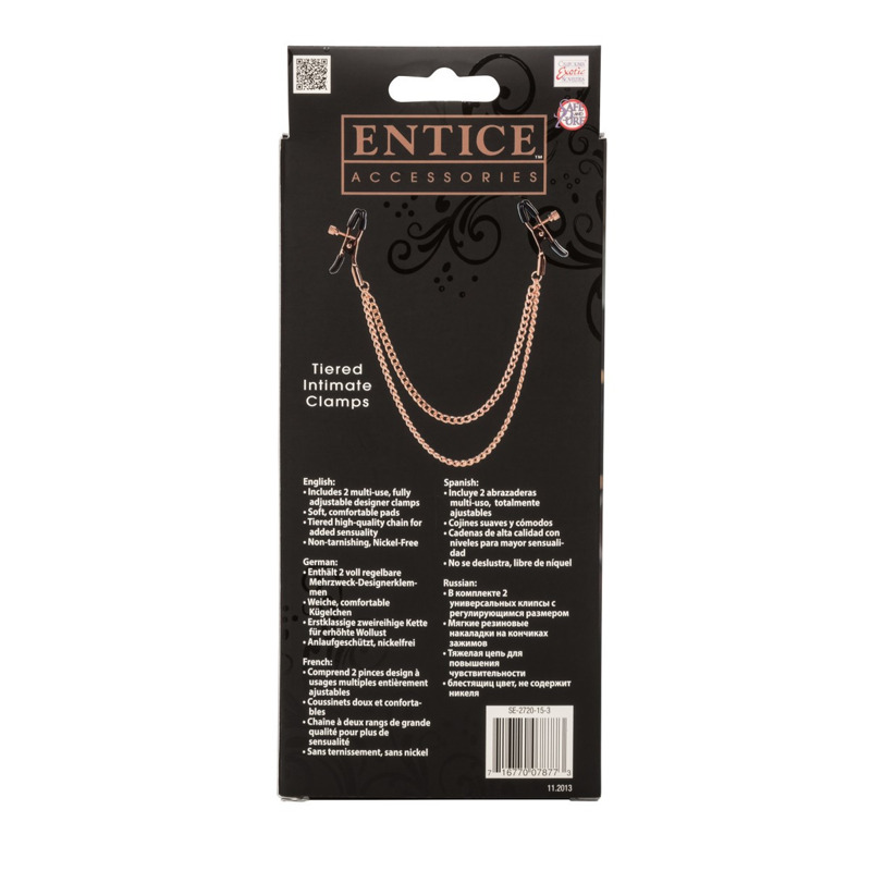 Зажимы для сосков с цепочкой California Exotic Novelties, золотистые
