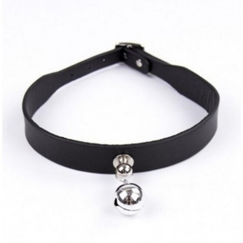 Ошейник с колокольчиком DS Fetish Collar black with bell