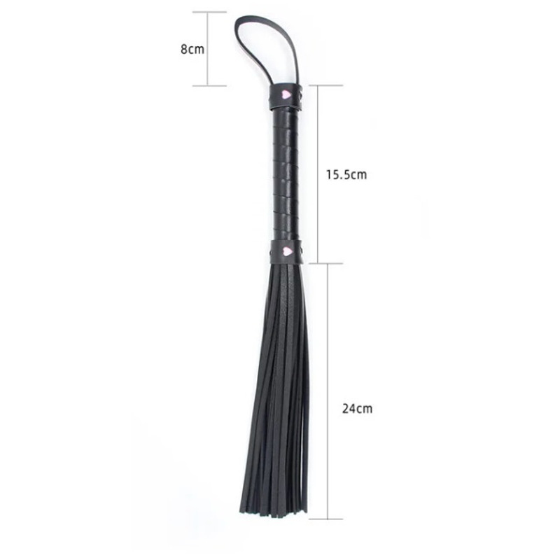 Флоггер с розовым сердцем Flogger black with pink heart