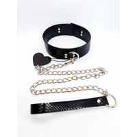 Ошейник с поводком DS Fetish Collar with leash black