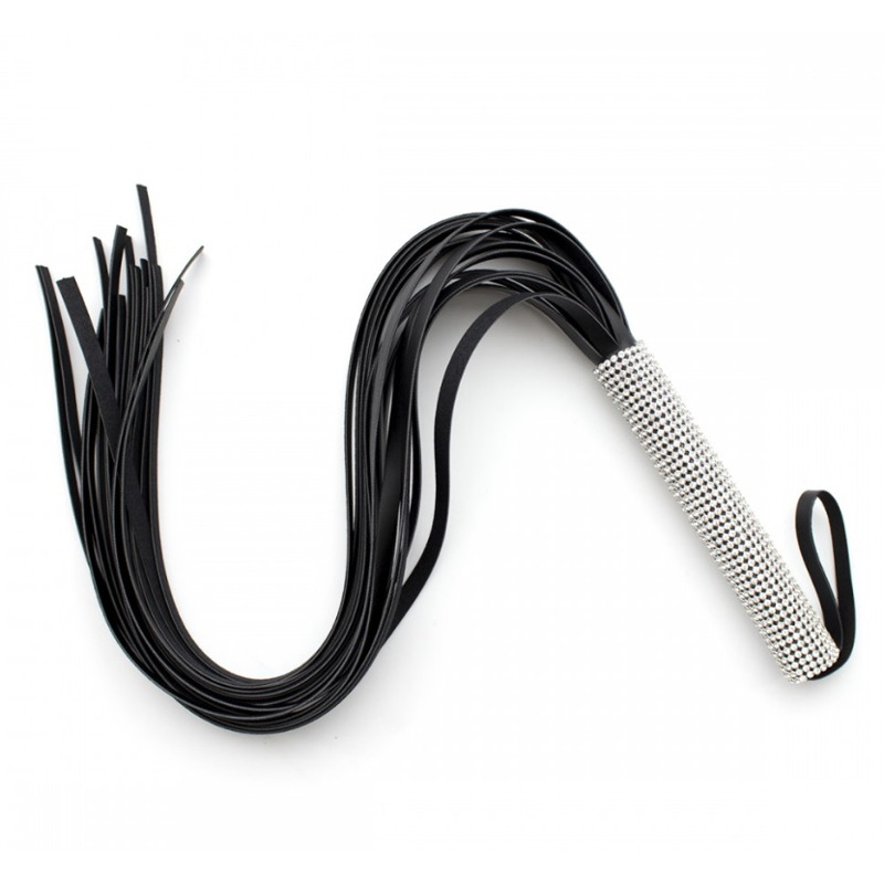 Флоггер со стразами DS Fetish Flogger diamond L black