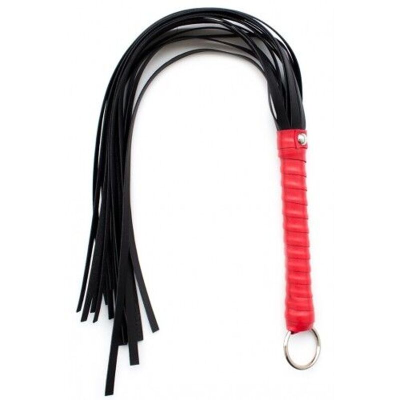 Флоггер кожаный L DS Fetish Flogger leather L black/red
