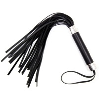 Флоггер с сердцем DS Fetish Flogger M black with heart metal