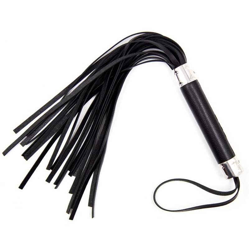 Флоггер с сердцем DS Fetish Flogger M black with heart metal