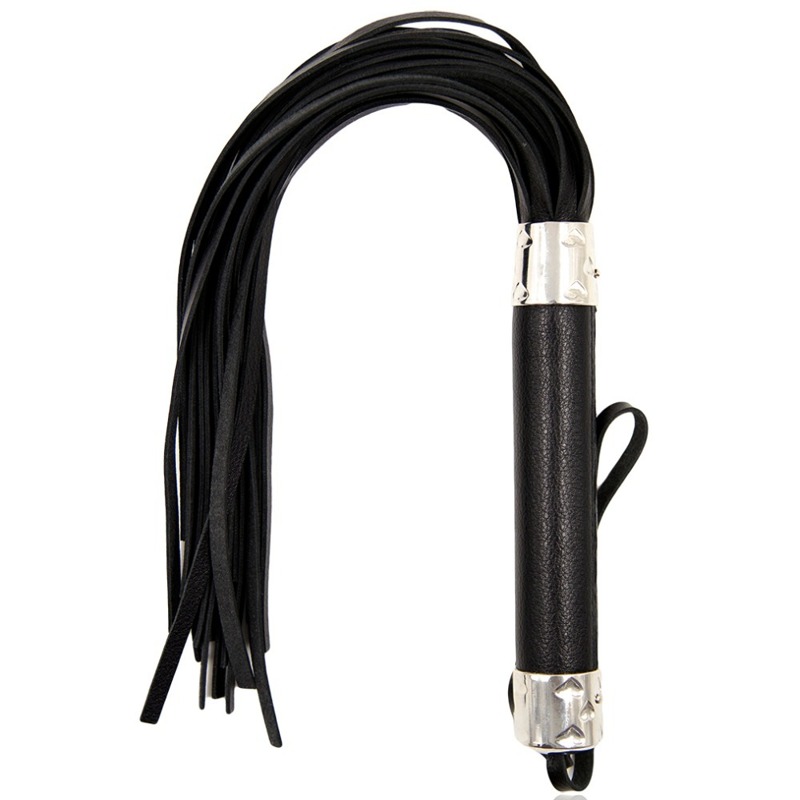 Флоггер с сердцем DS Fetish Flogger M black with heart metal