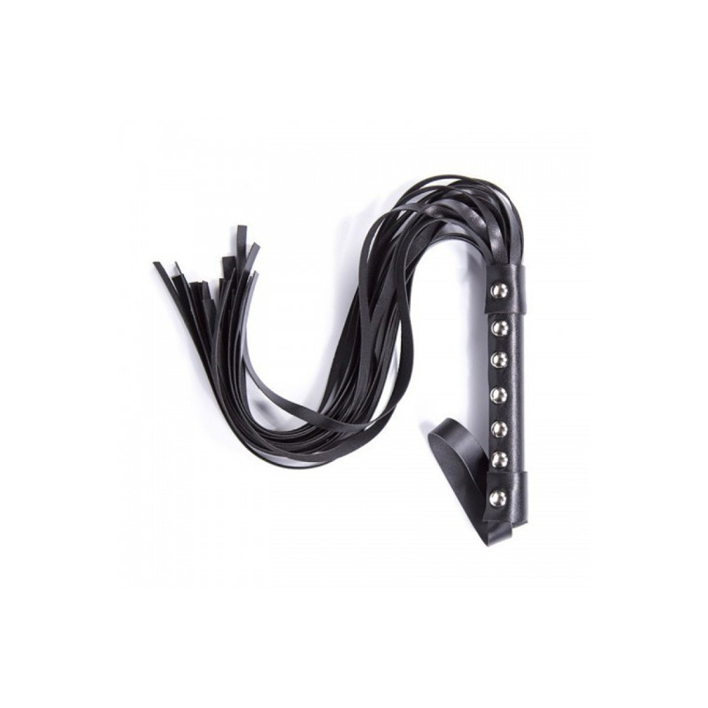 Флоггер с шипами черный DS Fetish Studded flogger black