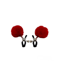 Зажимы на соски DS Fetish Nipple clamps metal poliester red