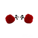 Зажимы на соски DS Fetish Nipple clamps metal poliester red