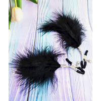 Зажимы на соски DS Fetish Nipple clamps metal feather black
