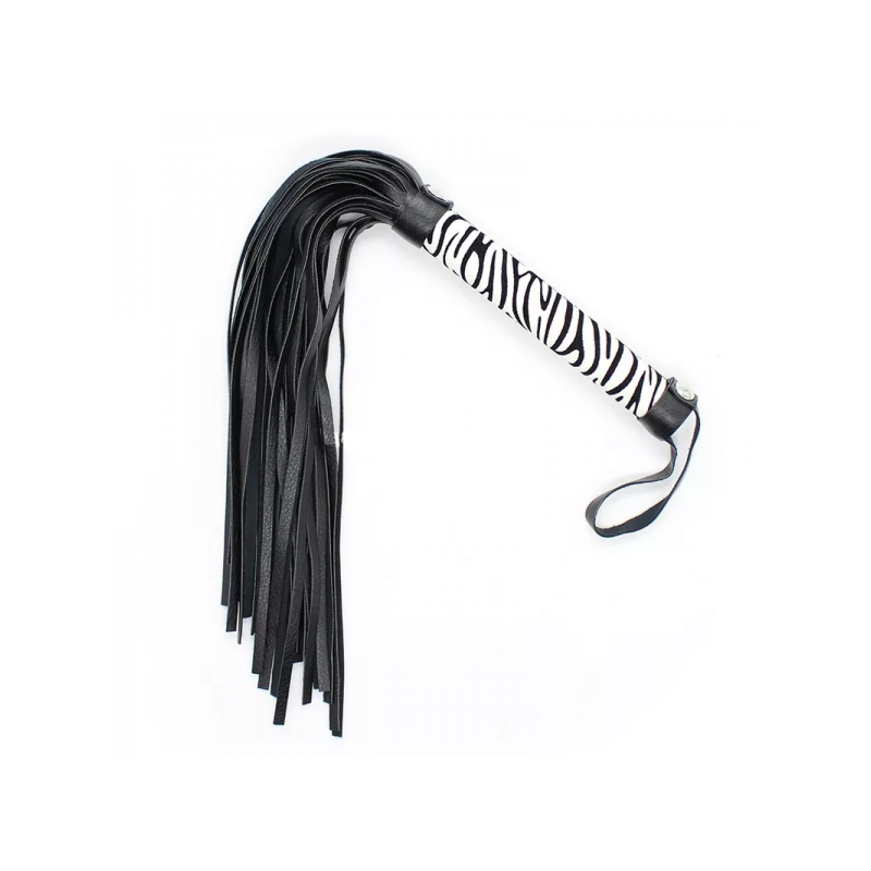 Флоггер DS Fetish Leopard flogger M black/white