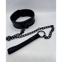 Ошейник с поводком DS Fetish Collar with leash black iron