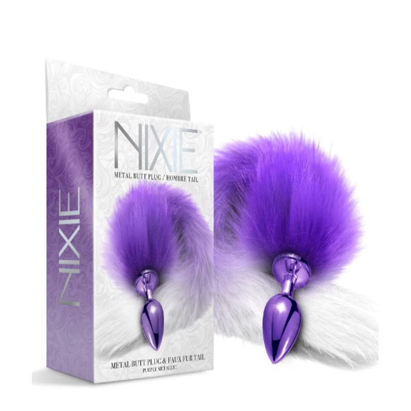 Анальная пробка с хвостом Global Novelties Nixie, фиолетовый