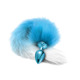 Анальная пробка с хвостом Global Novelties NIXIE METAL BUTT PLUG WITH OMBRE TAIL, BLUE METALLIC