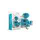 Набор Global Novelties NIXIE METAL BUTT PLUG & FURRY HANDCUFF SET, MEDIUM, BLUE METALLIC
