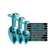 Набор анальных пробок Global Novelties NIXIE METAL BUTT PLUG TRAINER SET, BLUE METALLIC