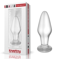 Стеклянная анальная пробка 4,3" Lovetoy Glass Romance Clear