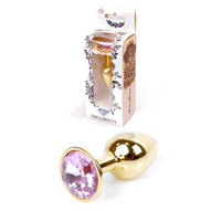 Анальная пробка с камнем Plug-Jewellery Gold PLUG- Rose S