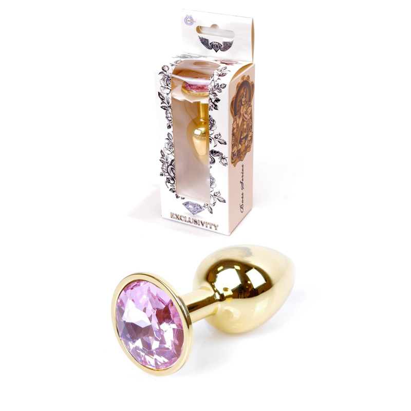 Анальная пробка с камнем Plug-Jewellery Gold PLUG- Rose S