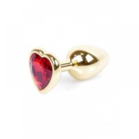 Анальная пробка с камнем Plug-Jewellery Gold Heart PLUG- Red размер S Анальная пробка с камнем Plug-Jewellery Gold Heart PLUG- Red размер S