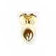 Анальная пробка с камнем Plug-Jewellery Gold Heart PLUG- Red размер S