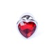Анальная пробка с камнем Plug-Jewellery Silver Heart PLUG- Red размер S