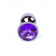 Анальная пробка с камнем Plug-Jewellery Dark Silver PLUG- Purple размер S