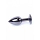 Анальная пробка с камнем Plug-Jewellery Dark Silver PLUG- Purple размер S