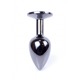 Анальная пробка с камнем Plug-Jewellery Dark Silver PLUG- Purple размер S