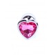 Анальная пробка с камнем Plug-Jewellery Silver Heart PLUG- Pink размер S