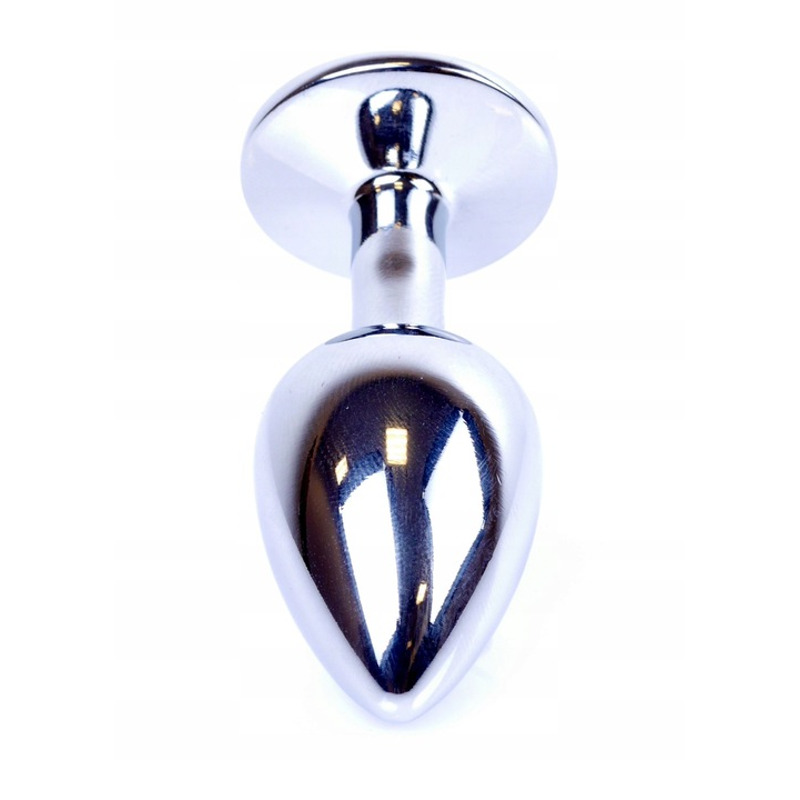 Анальная пробка с камнем Plug-Jewellery Silver PLUG- Pink размер S