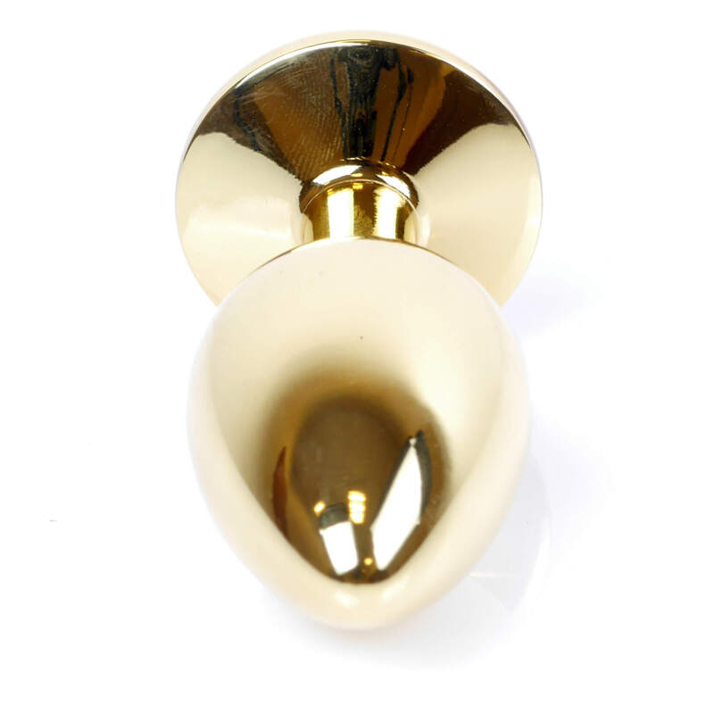 Анальная пробка с камнем Plug-Jewellery Gold PLUG- Dark Blue S
