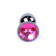 Анальная пробка с камнем Plug-Jewellery Dark Silver PLUG- Pink размер S