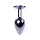 Анальная пробка с камнем Plug-Jewellery Dark Silver PLUG- Pink размер S