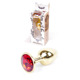 Анальная пробка с камнем Plug-Jewellery Gold PLUG- Red размер S
