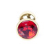 Анальная пробка с камнем Plug-Jewellery Gold PLUG- Red размер S