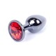 Анальная пробка с камнем Plug-Jewellery Dark Silver PLUG- Red размер S