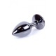 Анальная пробка с камнем Plug-Jewellery Dark Silver PLUG- Red размер S