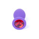 Анальная пробка с камнем Plug-Jewellery Purple Silicon PLUG Medium- Red Diamond размер М