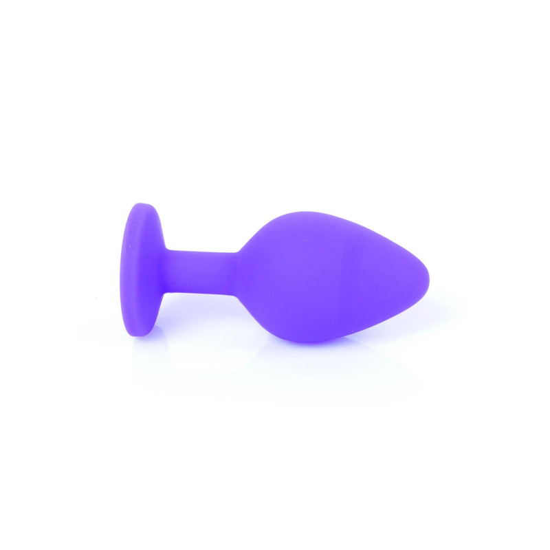 Анальная пробка с камнем Plug-Jewellery Purple Silicon PLUG Medium- Red Diamond размер М