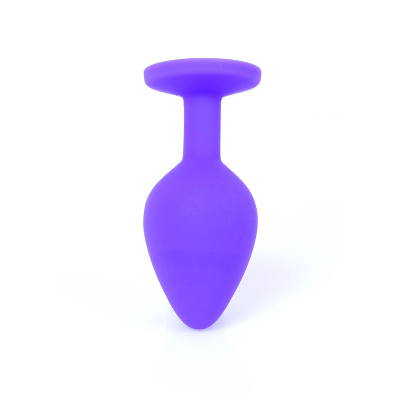 Анальная пробка с камнем Plug-Jewellery Purple Silicon PLUG Medium- Red Diamond размер М