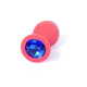 Анальная пробка с камнем Plug-Jewellery Red Silicon PLUG Medium- Blue Diamond размер М