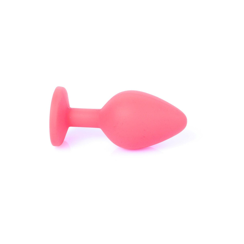Анальная пробка с камнем Plug-Jewellery Red Silicon PLUG Medium- Blue Diamond размер М
